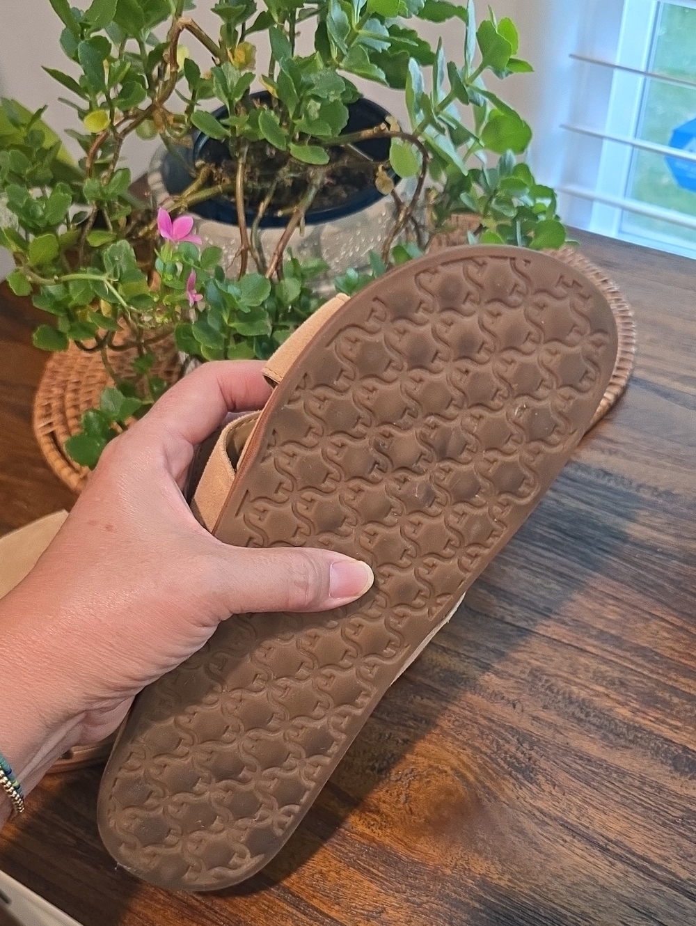 Sam Edelman Tan Suede Buckle Crossband Slides - Picture 8 of 10